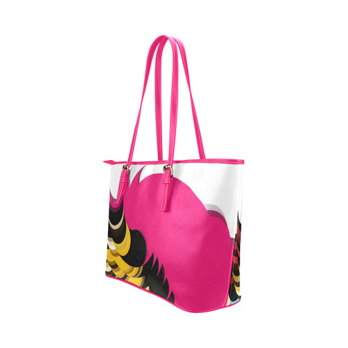 Pink Pattern by Artdream Leather Tote Bag/Large (Model 1651)