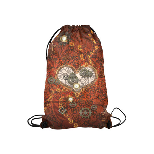 Steampunk, wonderful hearts Small Drawstring Bag Model 1604 (Twin Sides) 11"(W) * 17.7"(H)