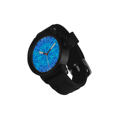 blue white fur animal--4 by Sandrine Kespi Men's Sports Watch(Model 309)