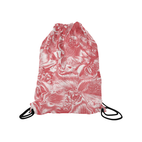 Shimmering floral damask pink Medium Drawstring Bag Model 1604 (Twin Sides) 13.8"(W) * 18.1"(H)