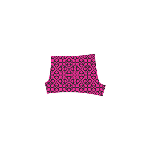 Pink Black Heart Lattice Briseis Skinny Shorts (Model L04)