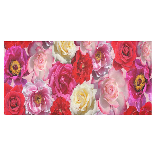 Bed Of Roses Cotton Linen Tablecloth 60"x120"