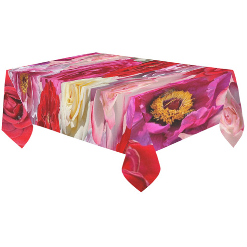 Bed Of Roses Cotton Linen Tablecloth 60"x120"