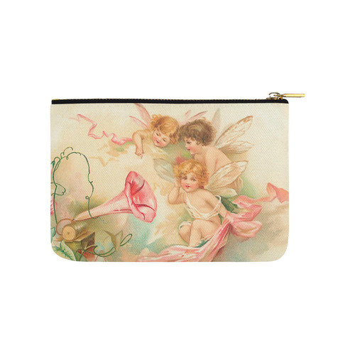 Vintage valentine cupid angel hear love songs Carry-All Pouch 9.5''x6''