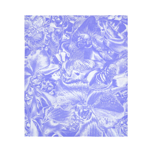 Shimmering floral damask,  blue Cotton Linen Wall Tapestry 51"x 60"