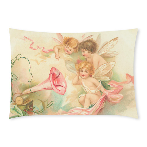 Vintage valentine cupid angel hear love songs Custom Rectangle Pillow Case 20x30 (One Side)