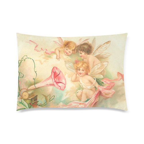 Vintage valentine cupid angel hear love songs Custom Zippered Pillow Case 20"x30" (one side)