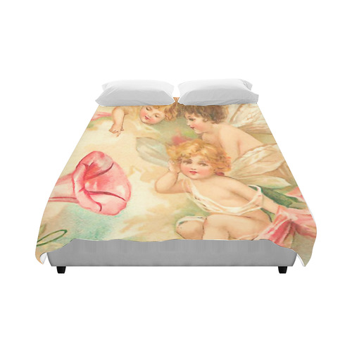 Vintage valentine cupid angel hear love songs Duvet Cover 86"x70" ( All-over-print)