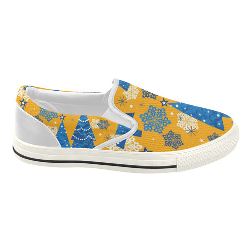 Merry Christmas trees Women's Slip-on Canvas Shoes (Model 019)