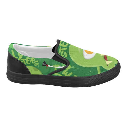 the Green Monster Women's Slip-on Canvas Shoes (Model 019)