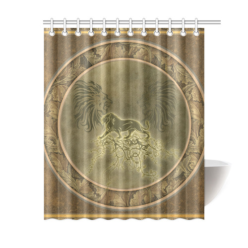 Lion with floral elements, vintage Shower Curtain 60"x72"