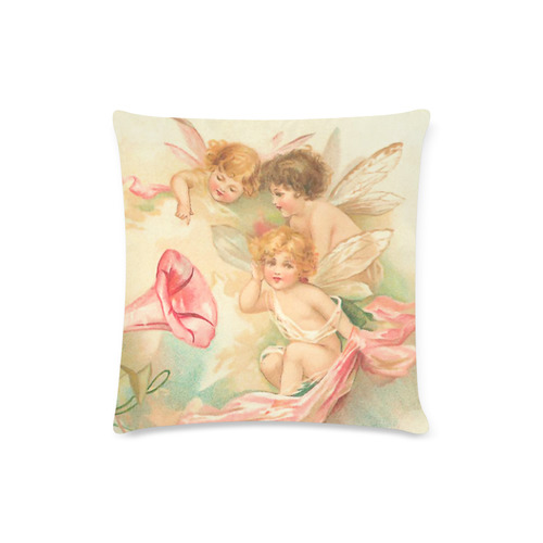 Vintage valentine cupid angel hear love songs Custom Zippered Pillow Case 16"x16"(Twin Sides)