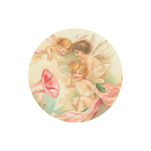 Vintage valentine cupid angel hear love songs Round Mousepad