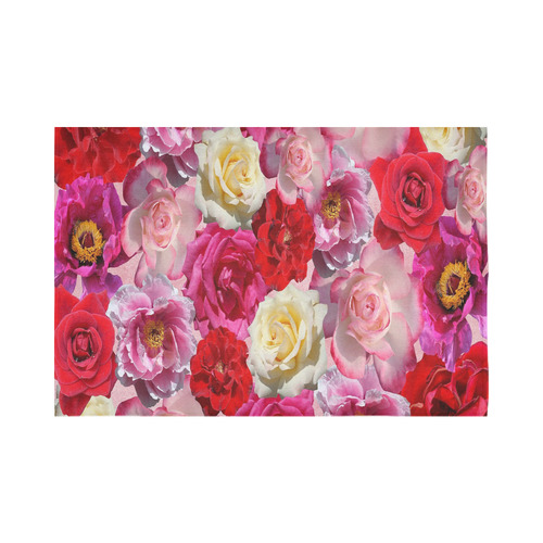 Bed Of Roses Cotton Linen Wall Tapestry 90"x 60"