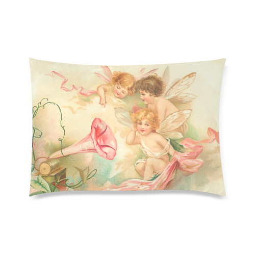 Vintage valentine cupid angel hear love songs Custom Zippered Pillow Case 20"x30"(Twin Sides)