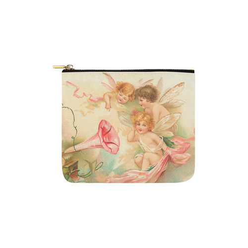 Vintage valentine cupid angel hear love songs Carry-All Pouch 6''x5''