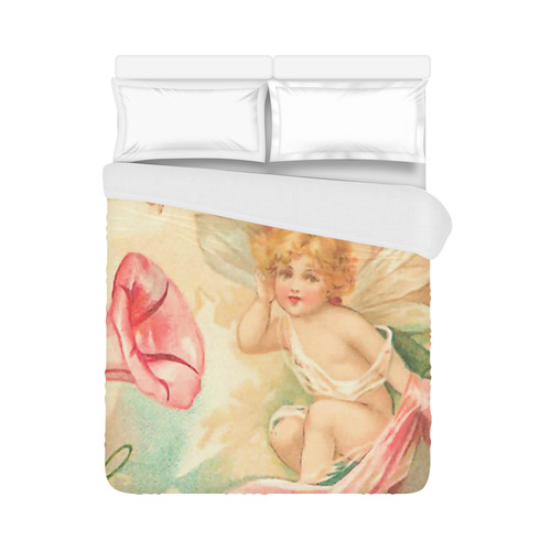 Vintage valentine cupid angel hear love songs Duvet Cover 86"x70" ( All-over-print)