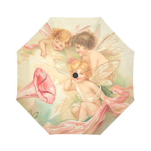 Vintage valentine cupid angel hear love songs Auto-Foldable Umbrella (Model U04)