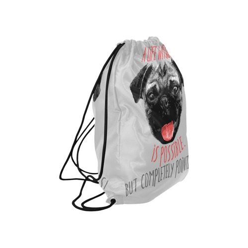 A life without a PUG / carlin is possible but … Large Drawstring Bag Model 1604 (Twin Sides)  16.5"(W) * 19.3"(H)