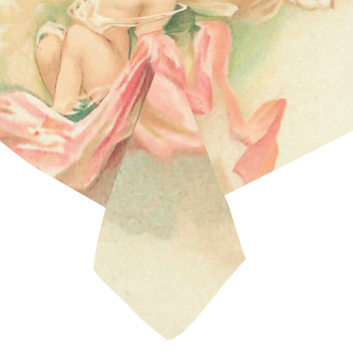 Vintage valentine cupid angel hear love songs Cotton Linen Tablecloth 60"x 84"