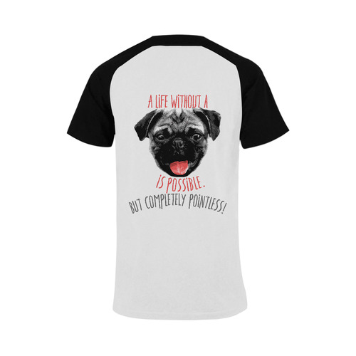 A life without a PUG / carlin is possible but … Men's Raglan T-shirt Big Size (USA Size) (Model T11)
