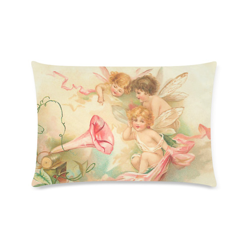 Vintage valentine cupid angel hear love songs Custom Zippered Pillow Case 16"x24"(Twin Sides)