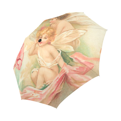 Vintage valentine cupid angel hear love songs Auto-Foldable Umbrella (Model U04)