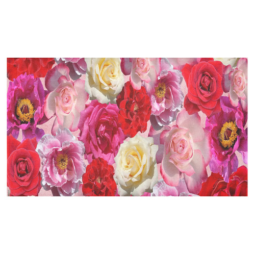 Bed Of Roses Cotton Linen Tablecloth 60"x 104"