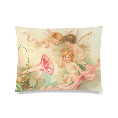 Vintage valentine cupid angel hear love songs Custom Zippered Pillow Case 20"x26"(Twin Sides)