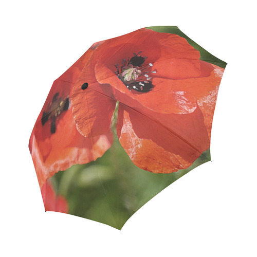 Beautiful Red Poppies Floral Art Auto-Foldable Umbrella (Model U04)