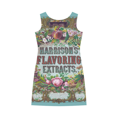 Harrison Flavoring Extracts Vintage Floral Fruit Round Collar Dress (D22)