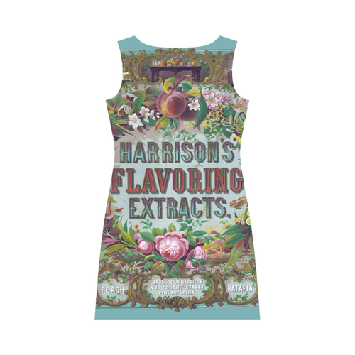 Harrison Flavoring Extracts Vintage Floral Fruit Round Collar Dress (D22)
