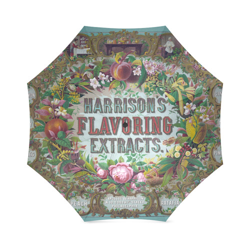 Harrison Flavoring Extracts Vintage Floral Fruit Foldable Umbrella (Model U01)