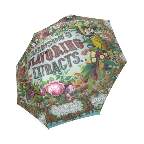 Harrison Flavoring Extracts Vintage Floral Fruit Foldable Umbrella (Model U01)