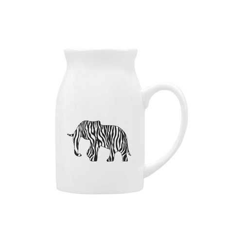 ZEBRAPHANT Elephant with Zebra Stripes black white Milk Cup (Large) 450ml
