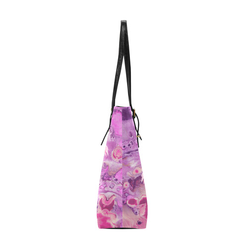 Flamingos Batik Paint Background Pink Violet Euramerican Tote Bag/Small (Model 1655)