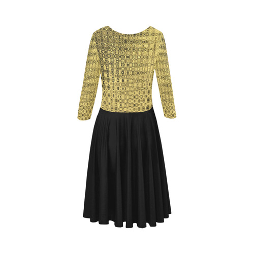 GOLDandBLACK Elbow Sleeve Ice Skater Dress (D20)