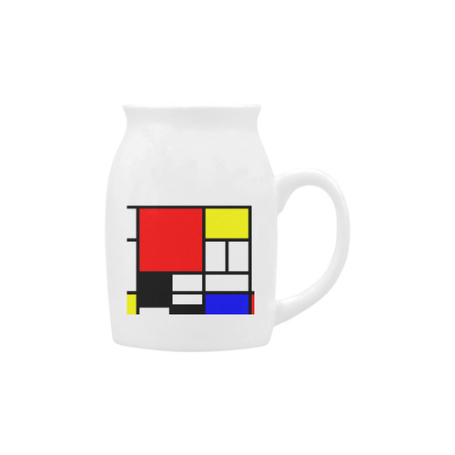 Mosaic DE STIJL Style black yellow red blue Milk Cup (Small) 300ml