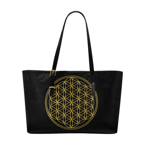 FLOWER OF LIFE gold Euramerican Tote Bag/Large (Model 1656)