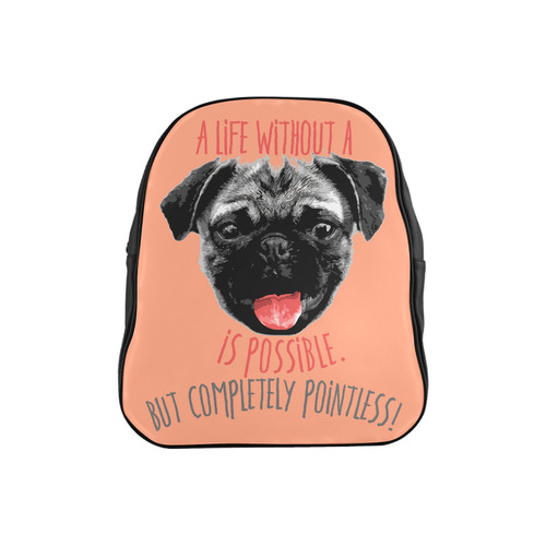 A life without a PUG / carlin is possible but … School Backpack (Model 1601)(Small)