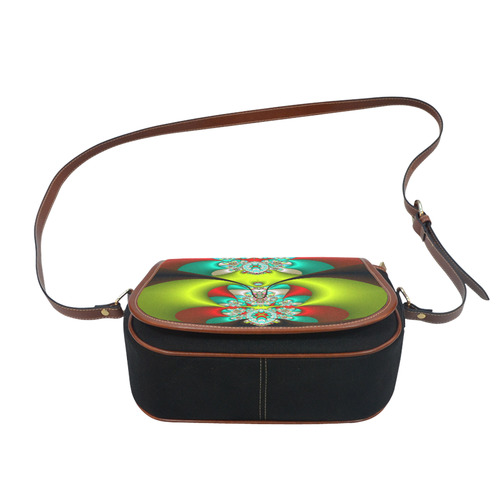 Meeting Of Leaves Fractal Art Saddle Bag/Small (Model 1649)(Flap Customization)