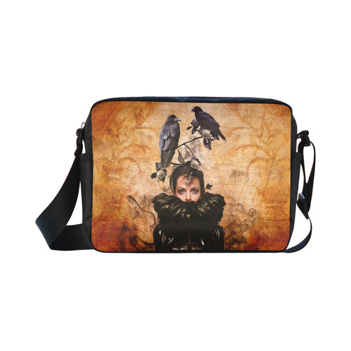 Crow Woman in Modern Times as Spirit Guide Classic Cross-body Nylon Bags (Model 1632)