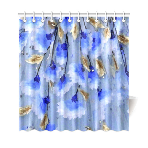 blue gold shower curtain