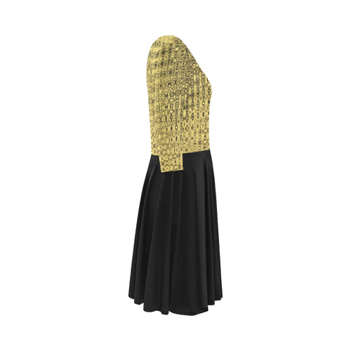 GOLDandBLACK Elbow Sleeve Ice Skater Dress (D20)