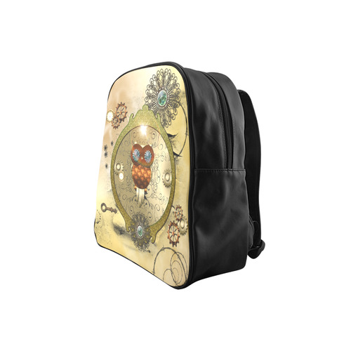 Steampunk, wonderful owl School Backpack (Model 1601)(Small)