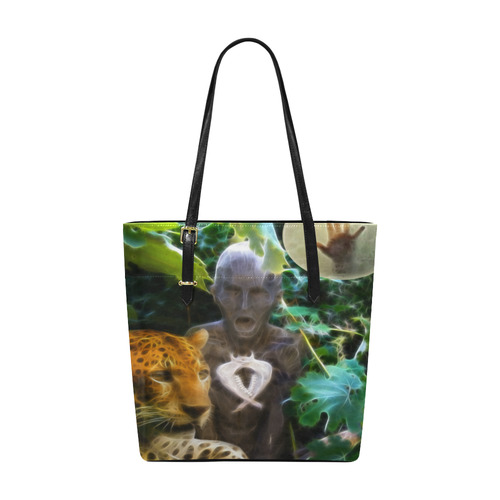 A Shaman Journey with Drum and Panther Euramerican Tote Bag/Small (Model 1655)