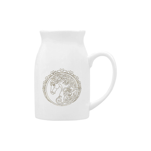 I Love Horses Contour Antique Gold Milk Cup (Large) 450ml