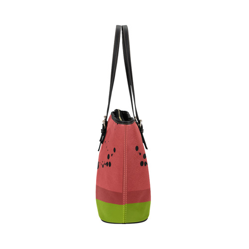 Abstract Watermelon Leather Tote Bag/Large (Model 1651)