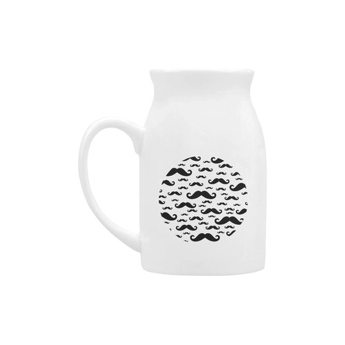 Black handlebar MUSTACHE / MOUSTACHE pattern Milk Cup (Large) 450ml
