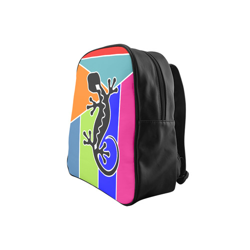 Modern Geometric Mosaic Contrast Gecko School Backpack (Model 1601)(Small)